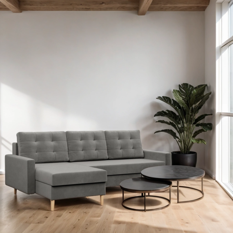Ecksofa BLANK LL, Stoffart - Gruppe II, Füllung - Federkern, Farbe - HELLGRAU Ecksofa BLANK LL, Stoffart - Gruppe II, Füllung - Federkern, Farbe - HELLGRAU