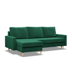 Corner Sofa BLANK LL, Fabric Type - Group II, Filling - Spring, Color - BOTTLE GREEN