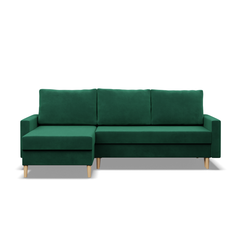 Ecksofa BLANK LL, Stoffart - Gruppe II, Füllung - Federung, Farbe - FLASCHENGRÜN Ecksofa BLANK LL, Stoffart - Gruppe II, Füllung - Federung, Farbe - FLASCHENGRÜN
