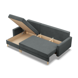 Ecksofa BLANK LL, Stoffart - Gruppe II, Füllung - Federkern, Farbe - DUNKELGRAU Ecksofa BLANK LL, Stoffart - Gruppe II, Füllung - Federkern, Farbe - DUNKELGRAU