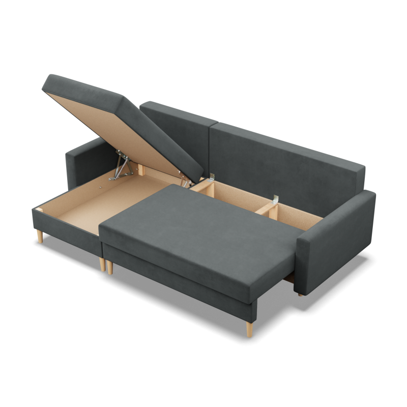 Ecksofa BLANK LL, Stoffart - Gruppe II, Füllung - Federkern, Farbe - DUNKELGRAU Ecksofa BLANK LL, Stoffart - Gruppe II, Füllung - Federkern, Farbe - DUNKELGRAU