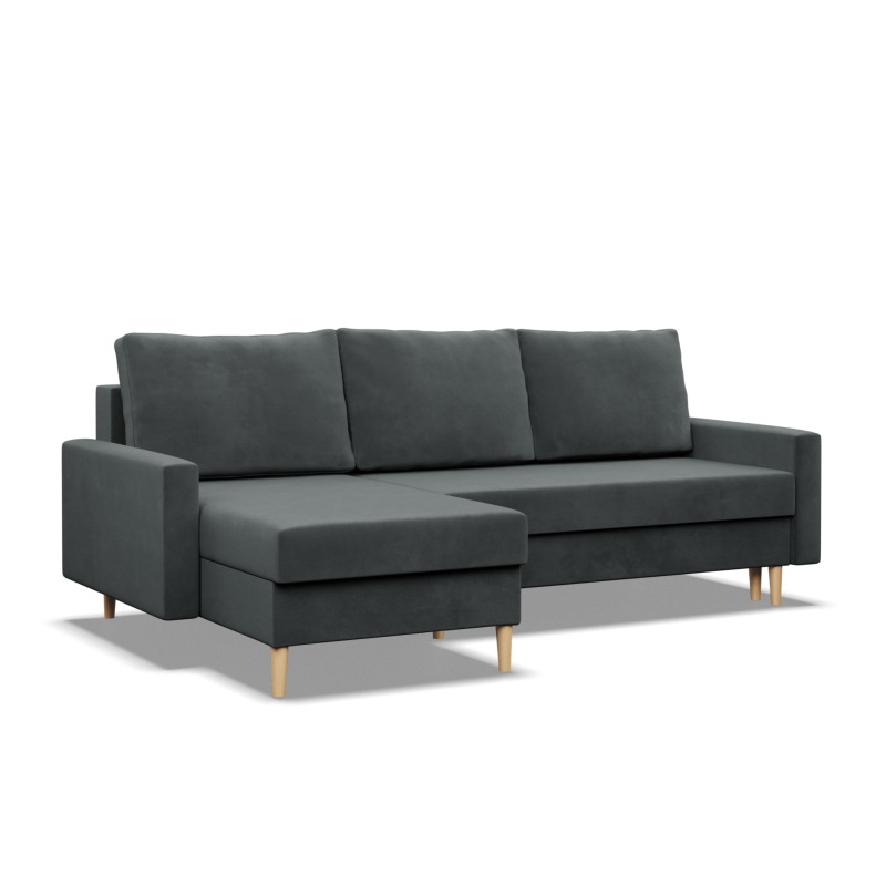 Ecksofa BLANK LL, Stoffart - Gruppe II, Füllung - Federkern, Farbe - DUNKELGRAU Ecksofa BLANK LL, Stoffart - Gruppe II, Füllung - Federkern, Farbe - DUNKELGRAU