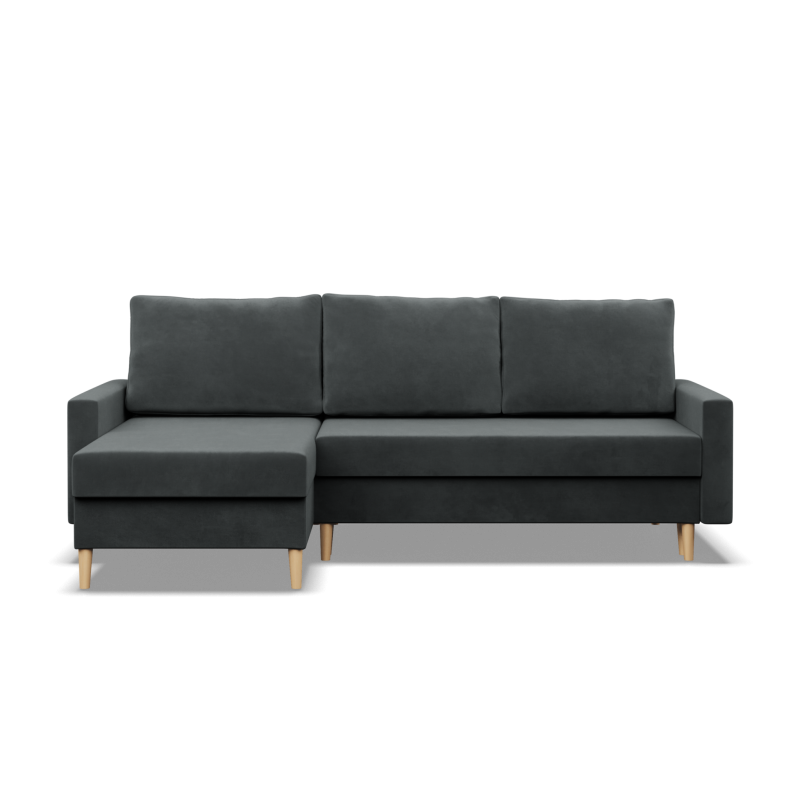 Ecksofa BLANK LL, Stoffart - Gruppe II, Füllung - Federkern, Farbe - DUNKELGRAU Ecksofa BLANK LL, Stoffart - Gruppe II, Füllung - Federkern, Farbe - DUNKELGRAU