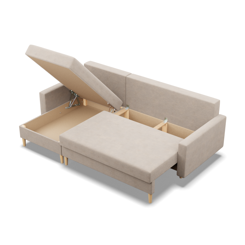 Ecksofa BLANK LL, Stoffart - Gruppe II, Füllung - Federkern, Farbe - BEIGE Ecksofa BLANK LL, Stoffart - Gruppe II, Füllung - Federkern, Farbe - BEIGE