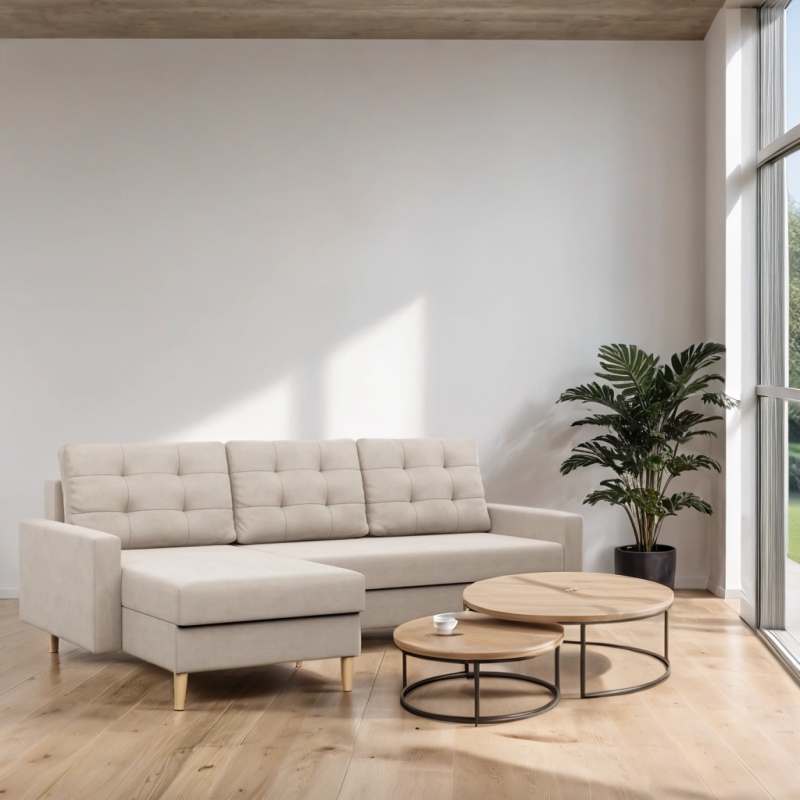 Ecksofa BLANK LL, Stoffart - Gruppe II, Füllung - Federkern, Farbe - BEIGE Ecksofa BLANK LL, Stoffart - Gruppe II, Füllung - Federkern, Farbe - BEIGE