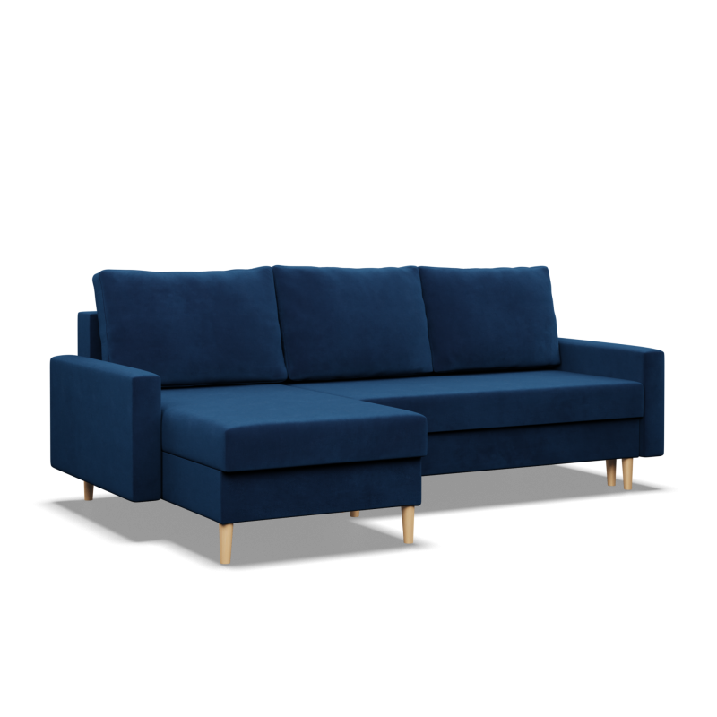 Ecksofa BLANK LL, Stoffart - Gruppe II, Füllung - Federkern, Farbe - DUNKELBLAU Ecksofa BLANK LL, Stoffart - Gruppe II, Füllung - Federkern, Farbe - DUNKELBLAU