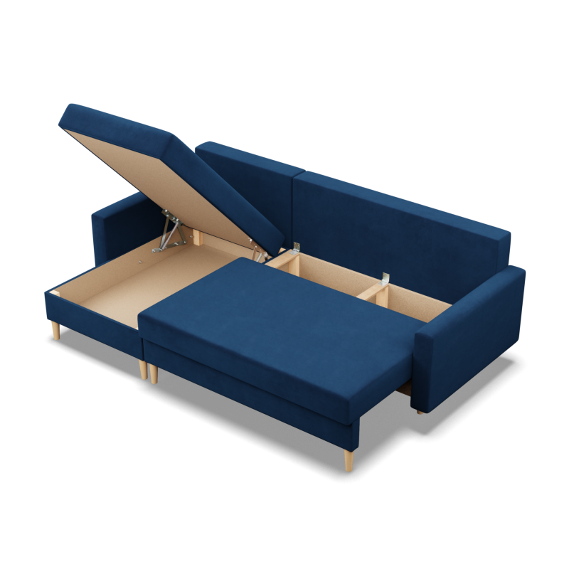 Ecksofa BLANK LL, Stoffart - Gruppe II, Füllung - Federkern, Farbe - DUNKELBLAU Ecksofa BLANK LL, Stoffart - Gruppe II, Füllung - Federkern, Farbe - DUNKELBLAU