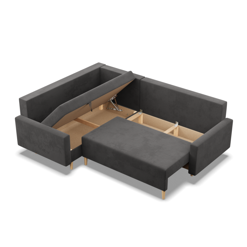 Ecksofa BLANK LO, Stoffart - I Gruppe, Füllung - Schaumstoff, Seite - LINKS, Farbe - GRAU Ecksofa BLANK LO, Stoffart - I Gruppe, Füllung - Schaumstoff, Seite - LINKS, Farbe - GRAU