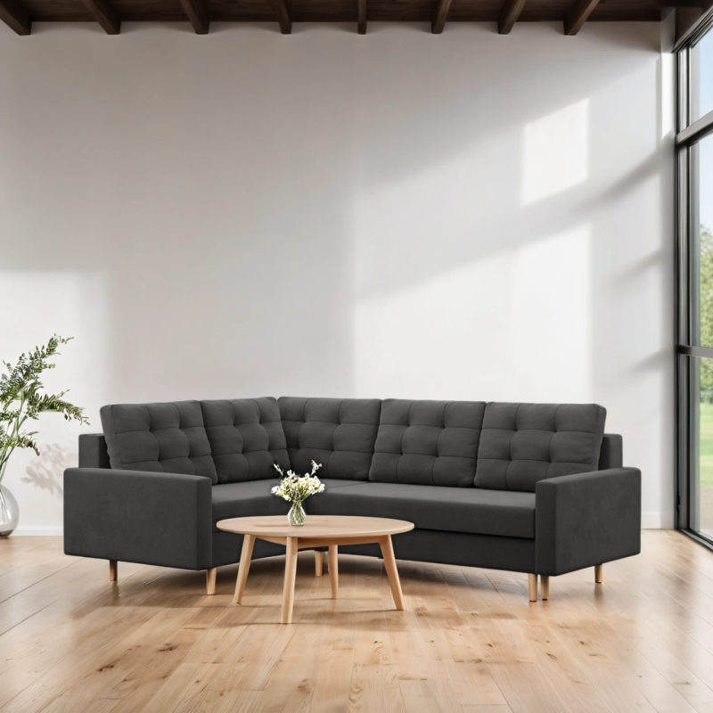 Ecksofa BLANK LO, Stoffart - I Gruppe, Füllung - Schaumstoff, Seite - LINKS, Farbe - GRAU Ecksofa BLANK LO, Stoffart - I Gruppe, Füllung - Schaumstoff, Seite - LINKS, Farbe - GRAU