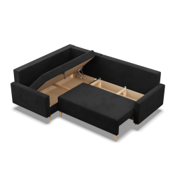 Ecksofa BLANK LO, Stoffart - Gruppe I, Füllung - Schaumstoff, Seite - LINKS, Farbe - SCHWARZ Ecksofa BLANK LO, Stoffart - Gruppe I, Füllung - Schaumstoff, Seite - LINKS, Farbe - SCHWARZ