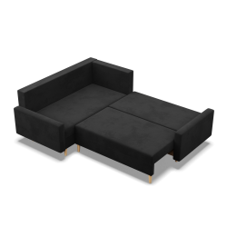 Ecksofa BLANK LO, Stoffart - Gruppe I, Füllung - Schaumstoff, Seite - LINKS, Farbe - SCHWARZ Ecksofa BLANK LO, Stoffart - Gruppe I, Füllung - Schaumstoff, Seite - LINKS, Farbe - SCHWARZ
