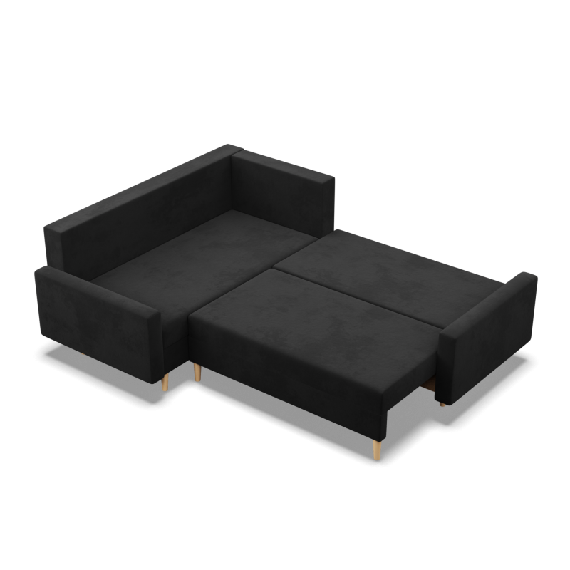 Ecksofa BLANK LO, Stoffart - Gruppe I, Füllung - Schaumstoff, Seite - LINKS, Farbe - SCHWARZ Ecksofa BLANK LO, Stoffart - Gruppe I, Füllung - Schaumstoff, Seite - LINKS, Farbe - SCHWARZ