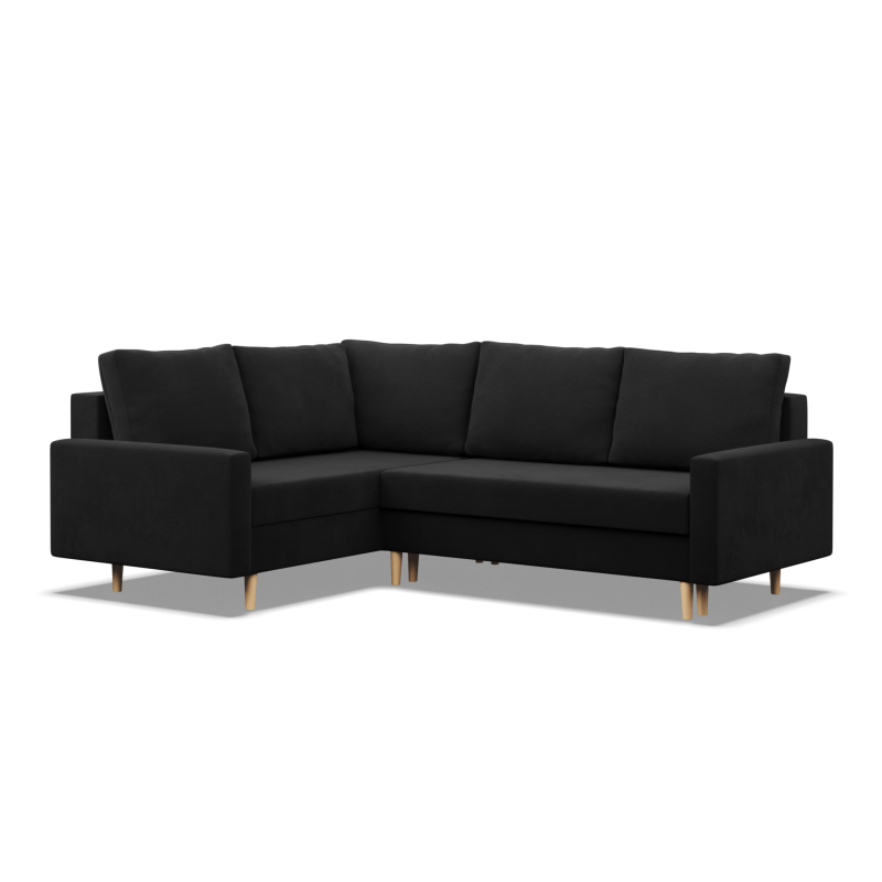Ecksofa BLANK LO, Stoffart - Gruppe I, Füllung - Schaumstoff, Seite - LINKS, Farbe - SCHWARZ Ecksofa BLANK LO, Stoffart - Gruppe I, Füllung - Schaumstoff, Seite - LINKS, Farbe - SCHWARZ