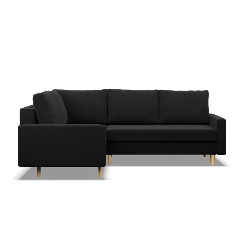 Ecksofa BLANK LO, Stoffart - Gruppe I, Füllung - Schaumstoff, Seite - LINKS, Farbe - SCHWARZ Ecksofa BLANK LO, Stoffart - Gruppe I, Füllung - Schaumstoff, Seite - LINKS, Farbe - SCHWARZ