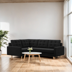 Ecksofa BLANK LO, Stoffart - Gruppe I, Füllung - Schaumstoff, Seite - LINKS, Farbe - SCHWARZ Ecksofa BLANK LO, Stoffart - Gruppe I, Füllung - Schaumstoff, Seite - LINKS, Farbe - SCHWARZ