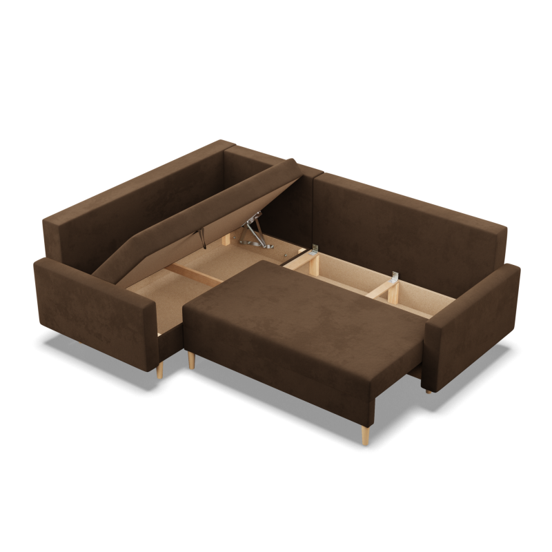 Ecksofa BLANK LO, Stoffart - Gruppe I, Füllung - Schaumstoff, Seite - LINKS, Farbe - BRAUN Ecksofa BLANK LO, Stoffart - Gruppe I, Füllung - Schaumstoff, Seite - LINKS, Farbe - BRAUN