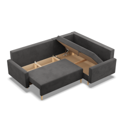 Ecksofa BLANK LO, Stoffart - Gruppe I, Füllung - Schaumstoff, Seite - RECHTS, Farbe - GRAU Ecksofa BLANK LO, Stoffart - Gruppe I, Füllung - Schaumstoff, Seite - RECHTS, Farbe - GRAU