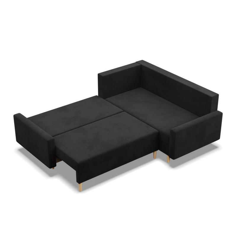 Ecksofa BLANK LO, Stoffart - Gruppe I, Füllung - Schaumstoff, Seite - RECHTS, Farbe - SCHWARZ Ecksofa BLANK LO, Stoffart - Gruppe I, Füllung - Schaumstoff, Seite - RECHTS, Farbe - SCHWARZ