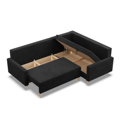 Ecksofa BLANK LO, Stoffart - Gruppe I, Füllung - Schaumstoff, Seite - RECHTS, Farbe - SCHWARZ Ecksofa BLANK LO, Stoffart - Gruppe I, Füllung - Schaumstoff, Seite - RECHTS, Farbe - SCHWARZ