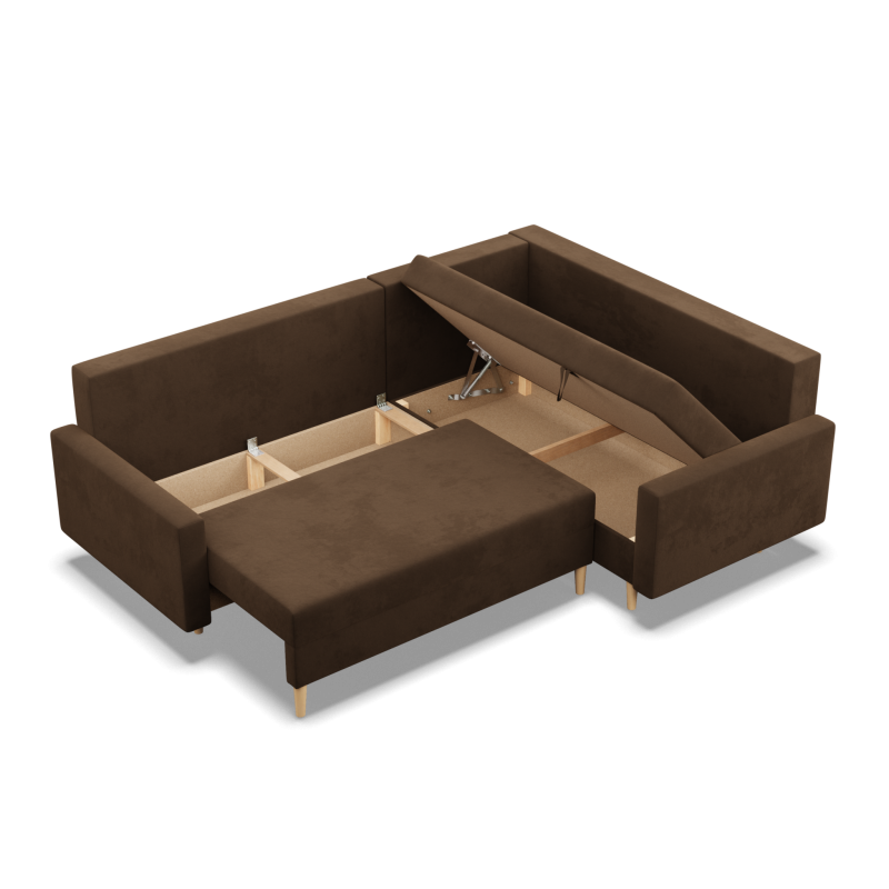 Ecksofa BLANK LO, Stoffart - Gruppe I, Füllung - Schaumstoff, Seite - RECHTS, Farbe - BRAUN Ecksofa BLANK LO, Stoffart - Gruppe I, Füllung - Schaumstoff, Seite - RECHTS, Farbe - BRAUN