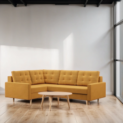 Ecksofa BLANK LO, Stoffart - Gruppe II, Füllung - Federkern, Seite - LINKS, Farbe - GELB Ecksofa BLANK LO, Stoffart - Gruppe II, Füllung - Federkern, Seite - LINKS, Farbe - GELB