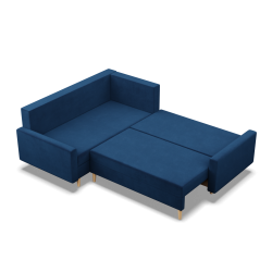 Ecksofa BLANK LO, Stoffart - Gruppe II, Füllung - Federkern, Seite - LINKS, Farbe - DUNKELBLAU Ecksofa BLANK LO, Stoffart - Gruppe II, Füllung - Federkern, Seite - LINKS, Farbe - DUNKELBLAU