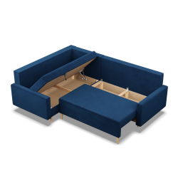 Ecksofa BLANK LO, Stoffart - Gruppe II, Füllung - Federkern, Seite - LINKS, Farbe - DUNKELBLAU Ecksofa BLANK LO, Stoffart - Gruppe II, Füllung - Federkern, Seite - LINKS, Farbe - DUNKELBLAU