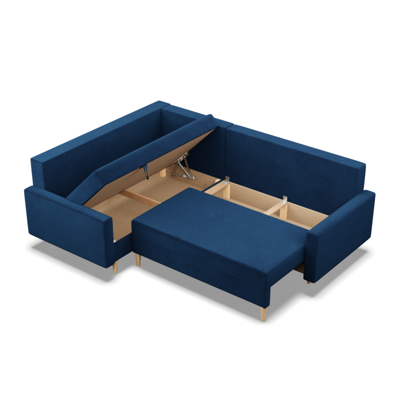Ecksofa BLANK LO, Stoffart - Gruppe II, Füllung - Federkern, Seite - LINKS, Farbe - DUNKELBLAU Ecksofa BLANK LO, Stoffart - Gruppe II, Füllung - Federkern, Seite - LINKS, Farbe - DUNKELBLAU