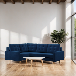 Ecksofa BLANK LO, Stoffart - Gruppe II, Füllung - Federkern, Seite - LINKS, Farbe - DUNKELBLAU Ecksofa BLANK LO, Stoffart - Gruppe II, Füllung - Federkern, Seite - LINKS, Farbe - DUNKELBLAU