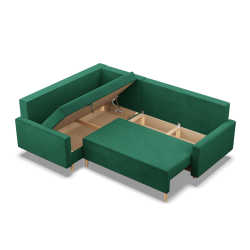 Ecksofa BLANK LO, Stoffart - Gruppe II, Füllung - Federkern, Seite - LINKS, Farbe - FLASCHENGRÜN Ecksofa BLANK LO, Stoffart - Gruppe II, Füllung - Federkern, Seite - LINKS, Farbe - FLASCHENGRÜN