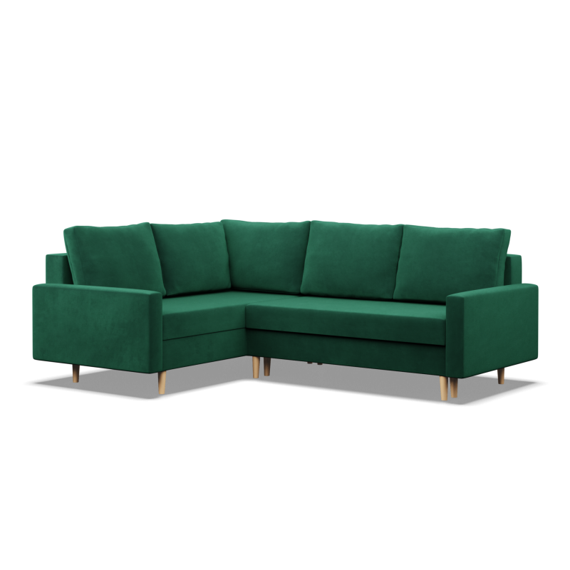 Ecksofa BLANK LO, Stoffart - Gruppe II, Füllung - Federkern, Seite - LINKS, Farbe - FLASCHENGRÜN Ecksofa BLANK LO, Stoffart - Gruppe II, Füllung - Federkern, Seite - LINKS, Farbe - FLASCHENGRÜN
