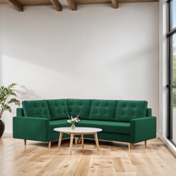 Ecksofa BLANK LO, Stoffart - Gruppe II, Füllung - Federkern, Seite - LINKS, Farbe - FLASCHENGRÜN Ecksofa BLANK LO, Stoffart - Gruppe II, Füllung - Federkern, Seite - LINKS, Farbe - FLASCHENGRÜN