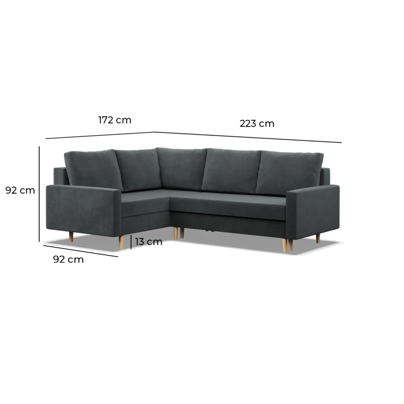 Ecksofa BLANK LO, Stoffart - Gruppe II, Füllung - Federkern, Seite - LINKS, Farbe - DUNKELGRAU Ecksofa BLANK LO, Stoffart - Gruppe II, Füllung - Federkern, Seite - LINKS, Farbe - DUNKELGRAU
