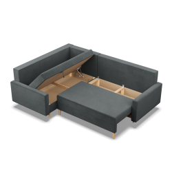 Ecksofa BLANK LO, Stoffart - Gruppe II, Füllung - Federkern, Seite - LINKS, Farbe - DUNKELGRAU Ecksofa BLANK LO, Stoffart - Gruppe II, Füllung - Federkern, Seite - LINKS, Farbe - DUNKELGRAU