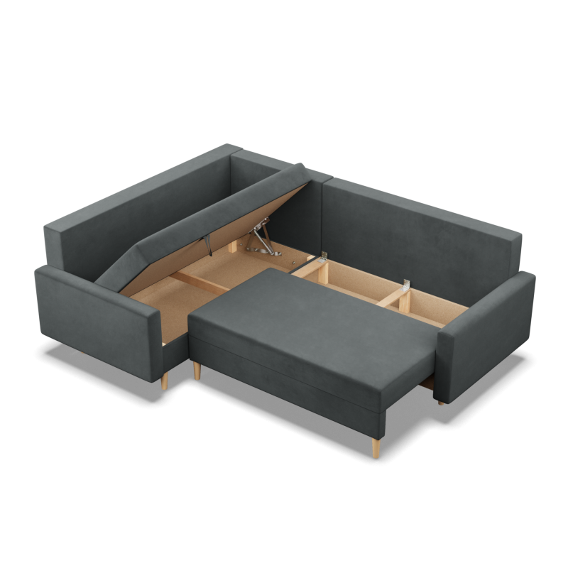 Ecksofa BLANK LO, Stoffart - Gruppe II, Füllung - Federkern, Seite - LINKS, Farbe - DUNKELGRAU Ecksofa BLANK LO, Stoffart - Gruppe II, Füllung - Federkern, Seite - LINKS, Farbe - DUNKELGRAU