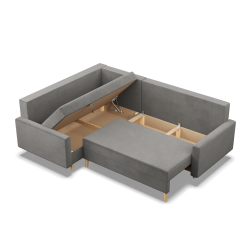 Ecksofa BLANK LO, Stoffart - Gruppe II, Füllung - Federkern, Seite - LINKS, Farbe - HELLGRAU Ecksofa BLANK LO, Stoffart - Gruppe II, Füllung - Federkern, Seite - LINKS, Farbe - HELLGRAU