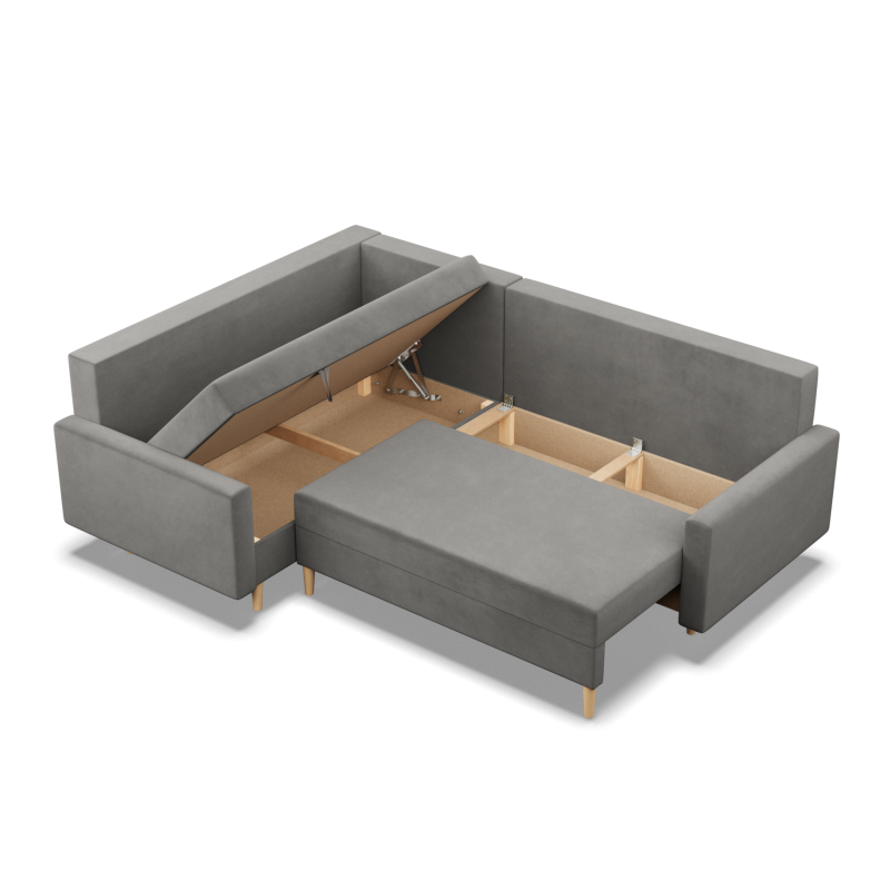 Ecksofa BLANK LO, Stoffart - Gruppe II, Füllung - Federkern, Seite - LINKS, Farbe - HELLGRAU Ecksofa BLANK LO, Stoffart - Gruppe II, Füllung - Federkern, Seite - LINKS, Farbe - HELLGRAU