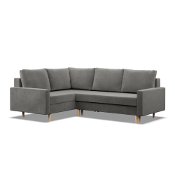 Corner Sofa BLANK LO, Fabric Type - Group II, Filling - Spring, Side - LEFT, Color - LIGHT GRAY