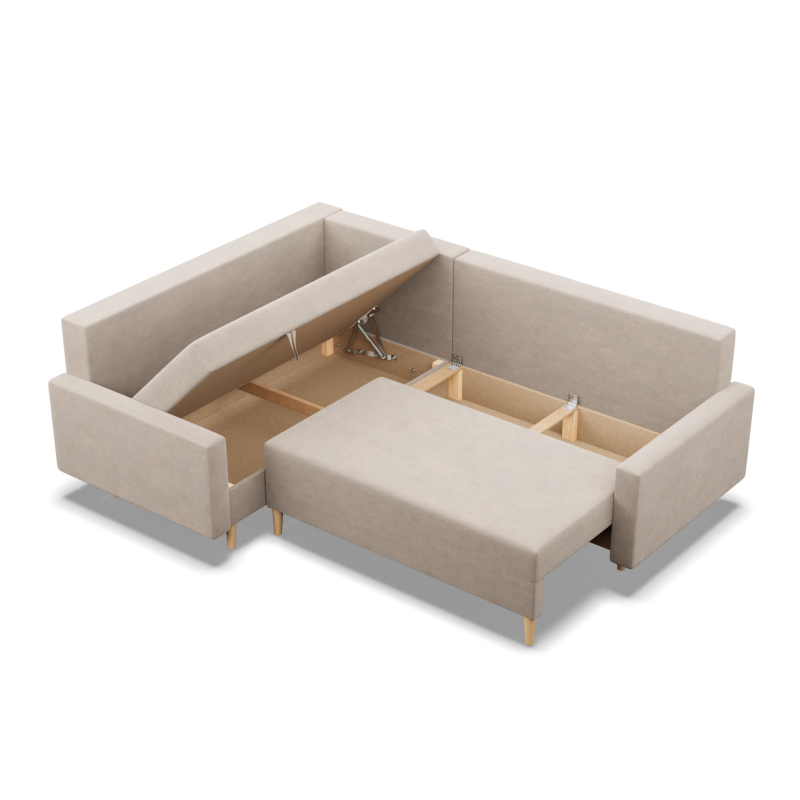 Ecksofa BLANK LO, Stoffart - Gruppe II, Füllung - Federkern, Seite - LINKS, Farbe - BEIGE Ecksofa BLANK LO, Stoffart - Gruppe II, Füllung - Federkern, Seite - LINKS, Farbe - BEIGE