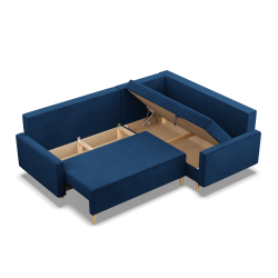 Ecksofa BLANK LO, Stoffart - Gruppe II, Füllung - Federkern, Seite - RECHTS, Farbe - DUNKELBLAU Ecksofa BLANK LO, Stoffart - Gruppe II, Füllung - Federkern, Seite - RECHTS, Farbe - DUNKELBLAU