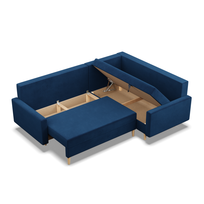 Ecksofa BLANK LO, Stoffart - Gruppe II, Füllung - Federkern, Seite - RECHTS, Farbe - DUNKELBLAU Ecksofa BLANK LO, Stoffart - Gruppe II, Füllung - Federkern, Seite - RECHTS, Farbe - DUNKELBLAU