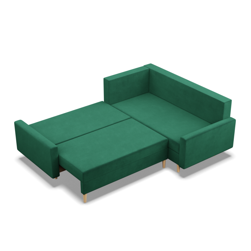 Ecksofa BLANK LO, Stoffart - II Gruppe, Füllung - Federkern, Seite - RECHTS, Farbe - FLASCHENGRÜN Ecksofa BLANK LO, Stoffart - II Gruppe, Füllung - Federkern, Seite - RECHTS, Farbe - FLASCHENGRÜN