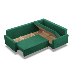 Ecksofa BLANK LO, Stoffart - II Gruppe, Füllung - Federkern, Seite - RECHTS, Farbe - FLASCHENGRÜN Ecksofa BLANK LO, Stoffart - II Gruppe, Füllung - Federkern, Seite - RECHTS, Farbe - FLASCHENGRÜN