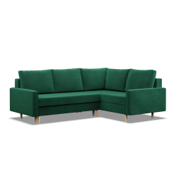 Corner sofa BLANK LO, Fabric type - Group II, Filling - Spring, Side - RIGHT, Color - BOTTLE GREEN