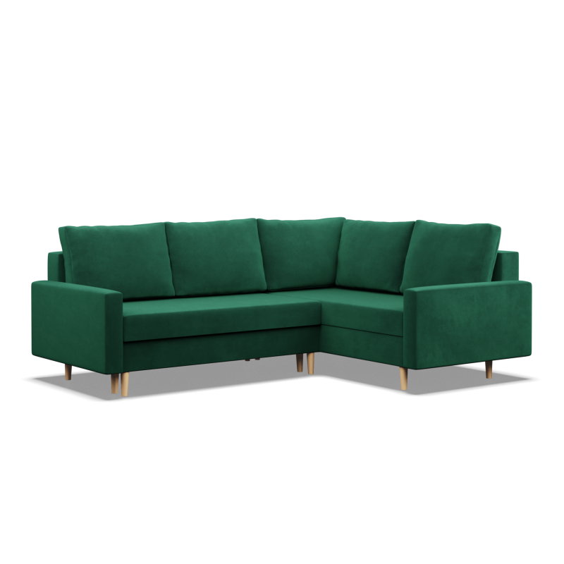 Ecksofa BLANK LO, Stoffart - II Gruppe, Füllung - Federkern, Seite - RECHTS, Farbe - FLASCHENGRÜN Ecksofa BLANK LO, Stoffart - II Gruppe, Füllung - Federkern, Seite - RECHTS, Farbe - FLASCHENGRÜN
