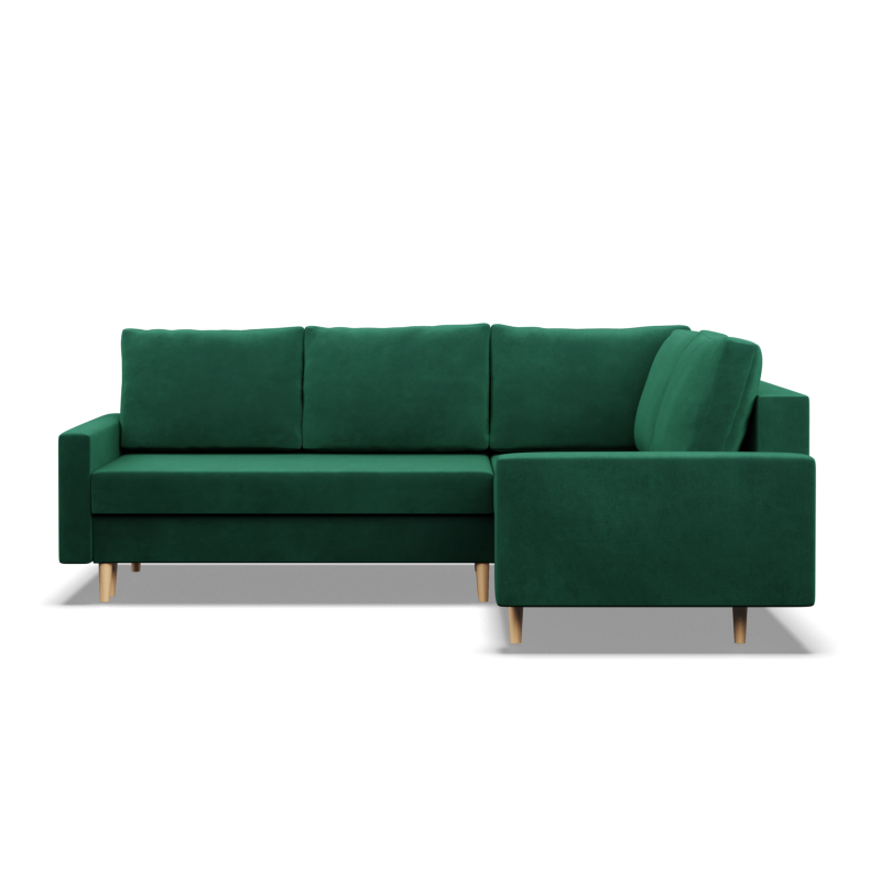 Ecksofa BLANK LO, Stoffart - II Gruppe, Füllung - Federkern, Seite - RECHTS, Farbe - FLASCHENGRÜN Ecksofa BLANK LO, Stoffart - II Gruppe, Füllung - Federkern, Seite - RECHTS, Farbe - FLASCHENGRÜN