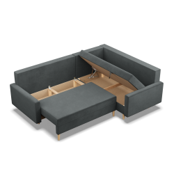 Ecksofa BLANK LO, Stoffart - Gruppe II, Füllung - Federkern, Seite - RECHTS, Farbe - DUNKELGRAU Ecksofa BLANK LO, Stoffart - Gruppe II, Füllung - Federkern, Seite - RECHTS, Farbe - DUNKELGRAU