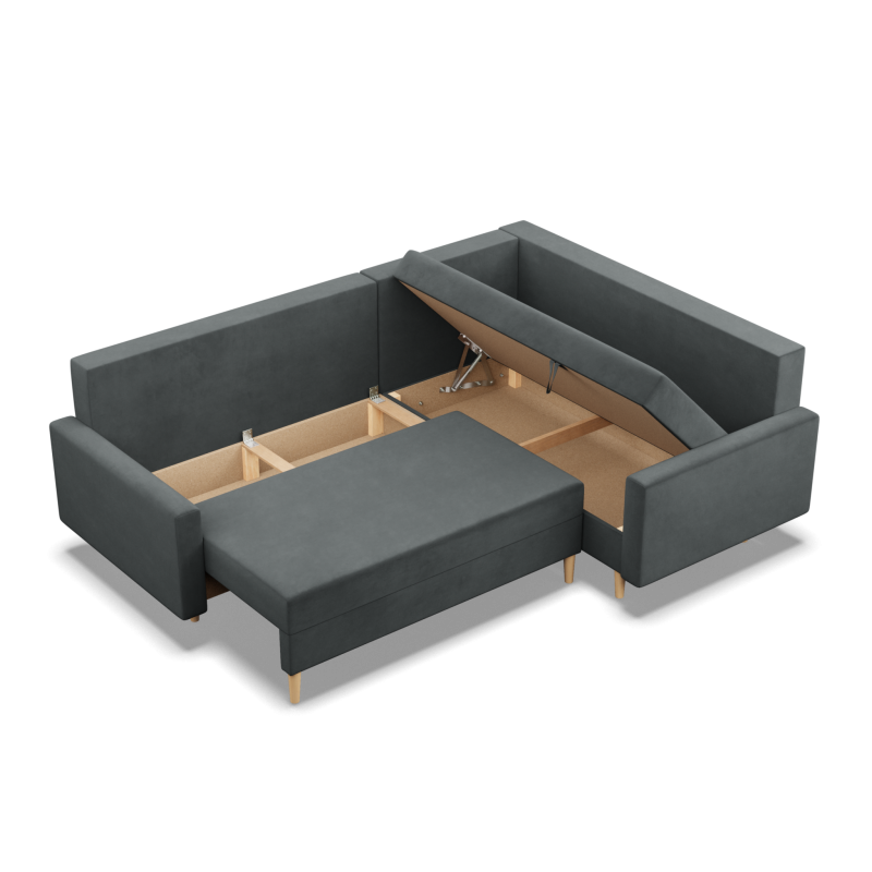 Ecksofa BLANK LO, Stoffart - Gruppe II, Füllung - Federkern, Seite - RECHTS, Farbe - DUNKELGRAU Ecksofa BLANK LO, Stoffart - Gruppe II, Füllung - Federkern, Seite - RECHTS, Farbe - DUNKELGRAU
