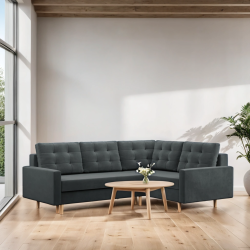 Ecksofa BLANK LO, Stoffart - Gruppe II, Füllung - Federkern, Seite - RECHTS, Farbe - DUNKELGRAU Ecksofa BLANK LO, Stoffart - Gruppe II, Füllung - Federkern, Seite - RECHTS, Farbe - DUNKELGRAU