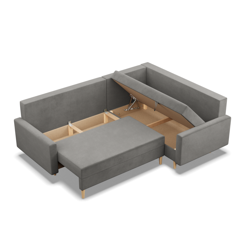Ecksofa BLANK LO, Stoffart - Gruppe II, Füllung - Federkern, Seite - RECHTS, Farbe - HELLGRAU Ecksofa BLANK LO, Stoffart - Gruppe II, Füllung - Federkern, Seite - RECHTS, Farbe - HELLGRAU
